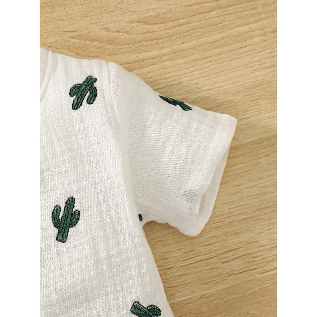 2PCS Infant Baby Boy Clothes Set Toddler Boy Short Sleeves Print T-shirt +Shorts Kids Boy Summer Casual Outfit for 0-3 Years
