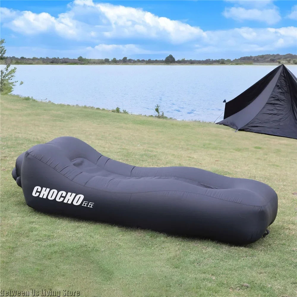 Luxury Inflatable Sofa Bed - Extra Wide Non-Roll Design for Beach, Garden & Indoor | Quick Setup Air Lounger