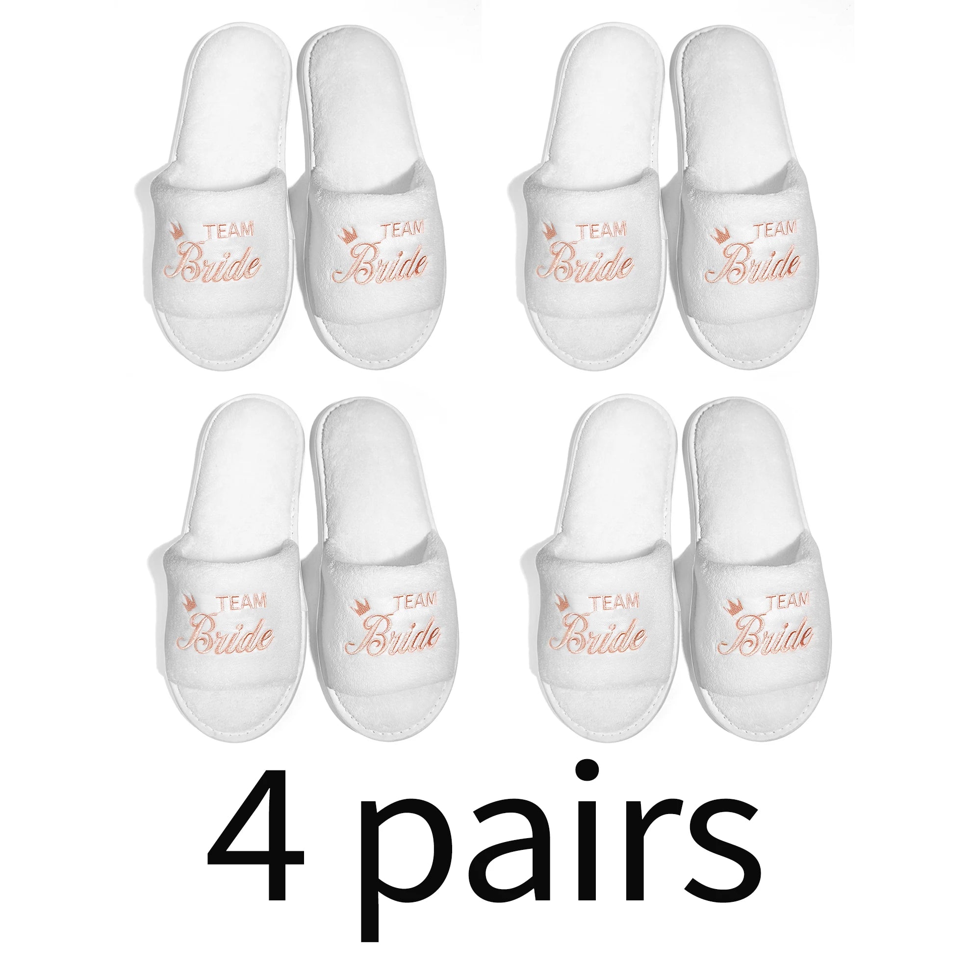 Bride & Bridesmaid, Wedding Party Guests Home Slip On Shoes Bridal Party Slippers Open-toe With Golden, Mint Green and Pink