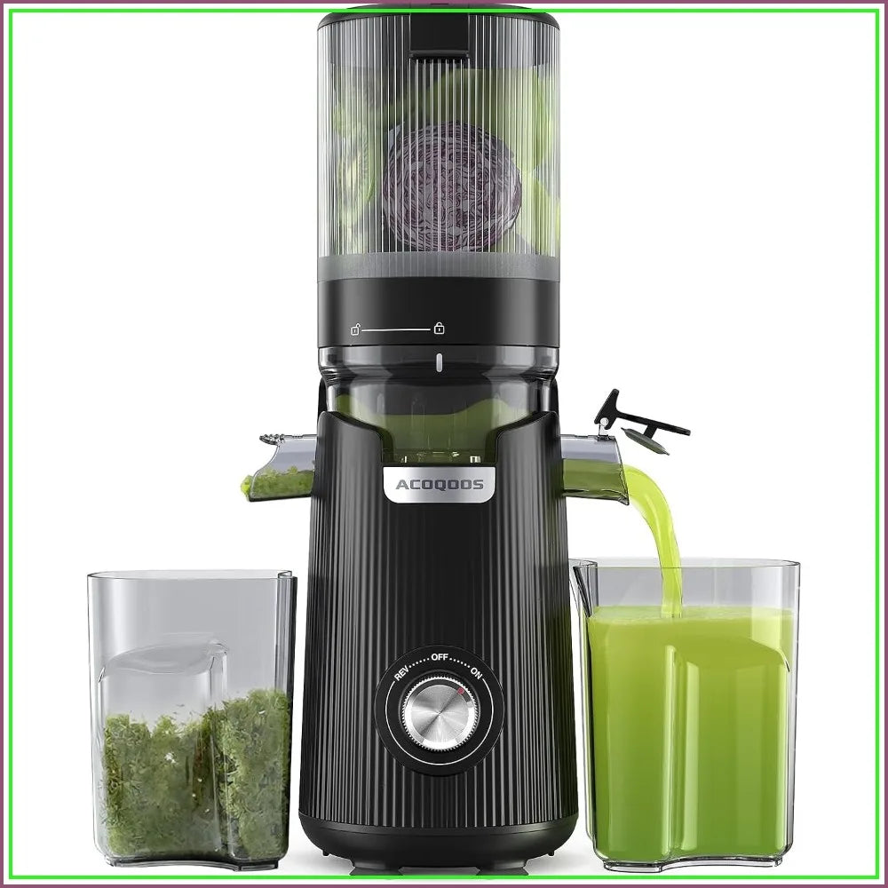 5.3" Wide Chute Masticating Juicer, 300W Slow Juicer for Whole Fruits & Veggies, High Yield 99%, Easy Clean, BPA-Free, Auto-Feed