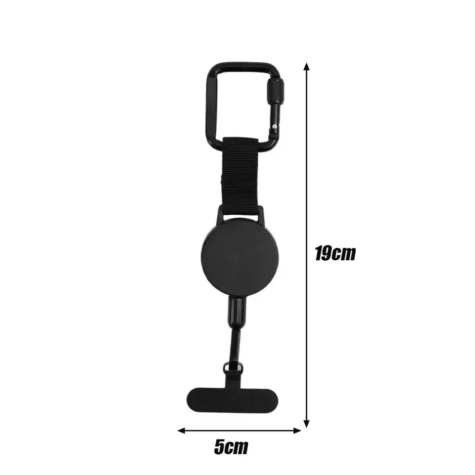 Retractable Anti-Theft Phone Holder Smartphone Safety Lanyard Stra with Carabiner Anti-Drop Harness for Hiking Cycling Climbing