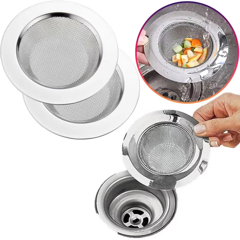 Stainless Steel Kitchen Sink Strainer Basin Residue Filter Drain Stopper