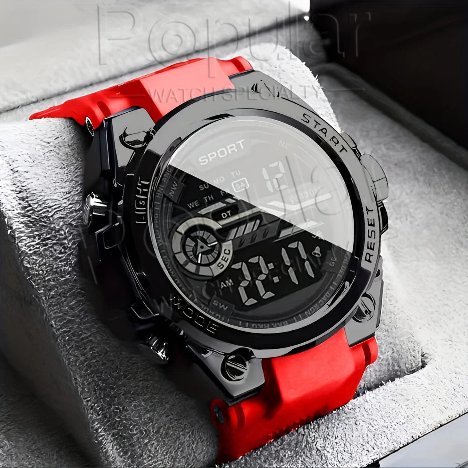 Multifunction Men's Sports Watch Luminous Alarm Clock Men LED Digital Watch Large dial Electronic Wristwatch
