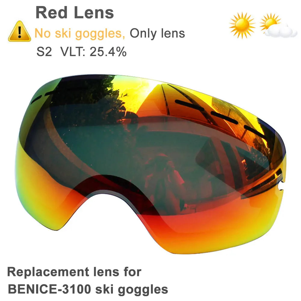 UV400 Anti-fog Double Layers Ski Goggles Big Lens Ski Mask Glasses Skiing Snow Snowboard Eyewear Mirror Polarize Goggles for men