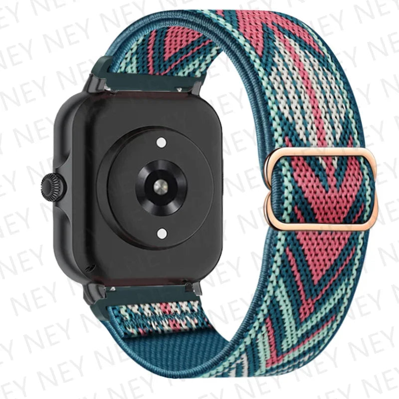 Shiny Elastic strap For Amazfit gts 4-3-2-2e-mini/bip-U-S-lite/Stratos 2 20mm/22mm band Bohemian Pride bracelet gtr-4-3-3pro-2e