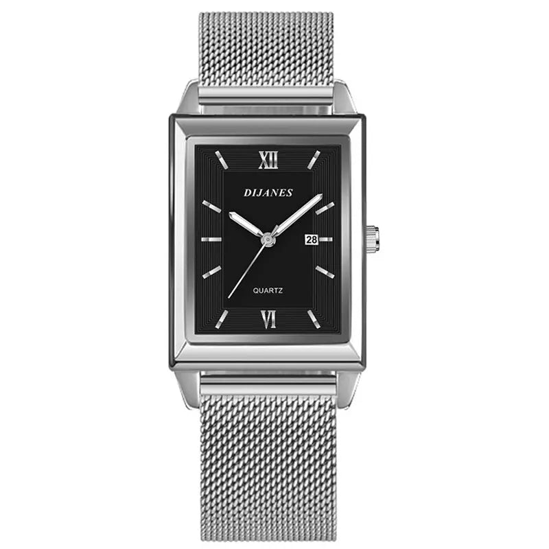 Mens Fashion Sports Watches Simple Men Luxury Gold Business Ultra Thin Stainless Steel Mesh Belt Quartz Watch