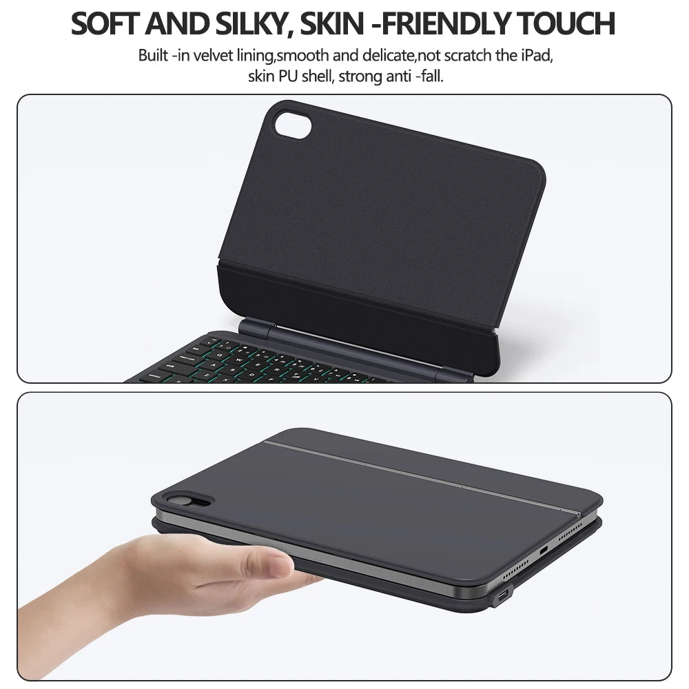 GOOJODOQ Magic Keyboard Case for iPad Mini 6 6th Generation Floating Cantilever Stand Multi-Touch Trackpad for iPad Mini 6