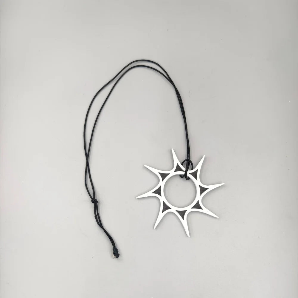Forsaken Two Time Rebirth Tail Necklace 3D Printing Rope Chain Pendant Punk Choker Jewelry Accessory