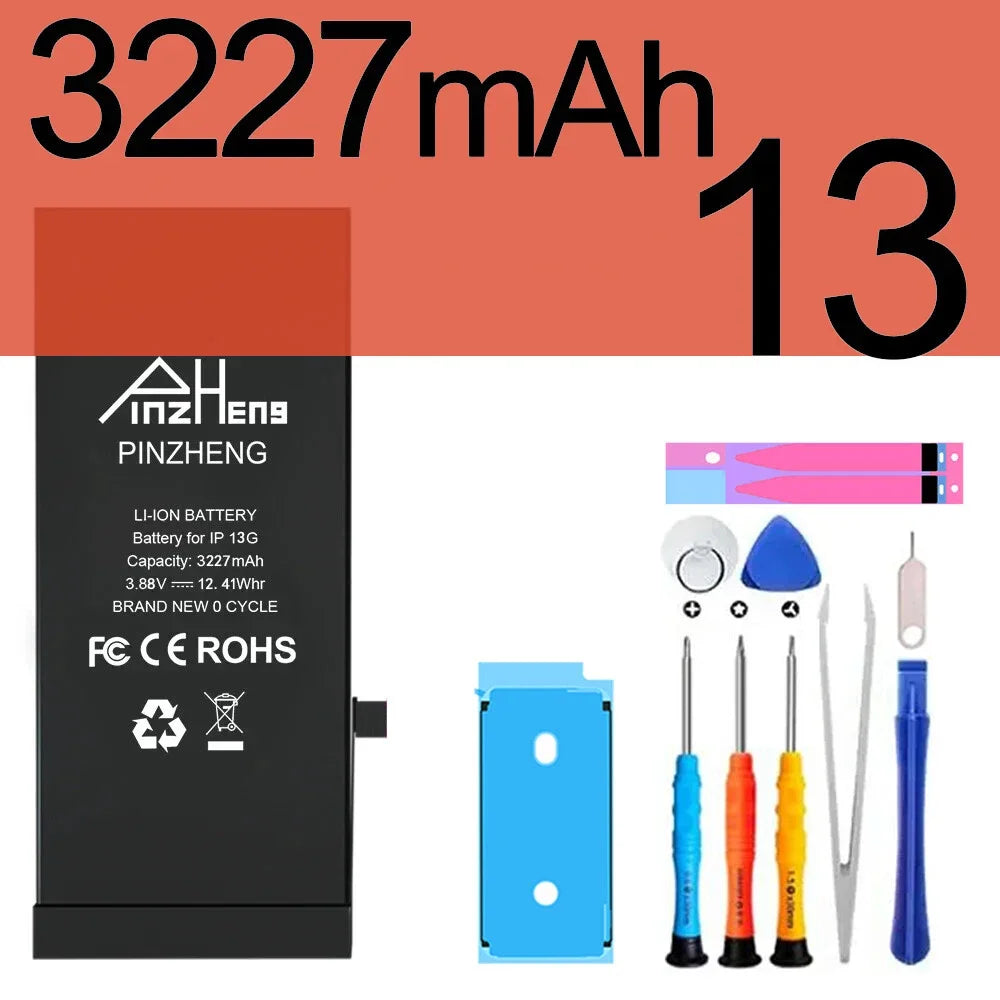 PINZHENG Real High Capacity Battery For iPhone X XR XS Max 12 13 Mini Pro Max 11 Pro Max Replacement Bateria Warranty One Year