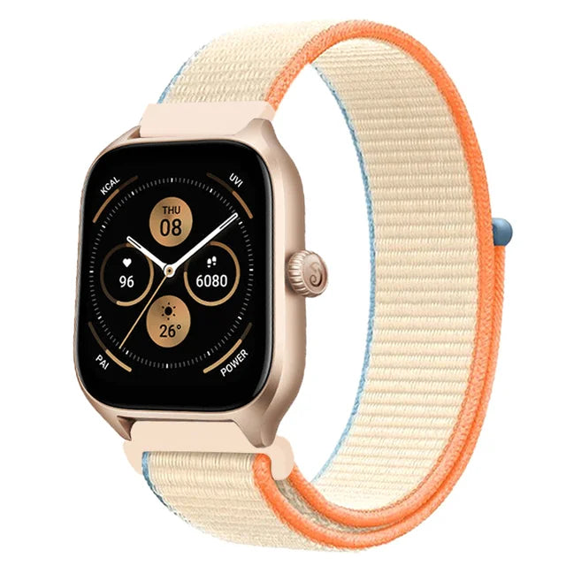 20mm 22mm Nylon Loop Strap for Amazfit GTR 47mm/GTR4 3 Pro/GTS 4 mini/3 Bracelet for Amazfit Balance 3 2/bip 5 6 Max/Stratos 2 3