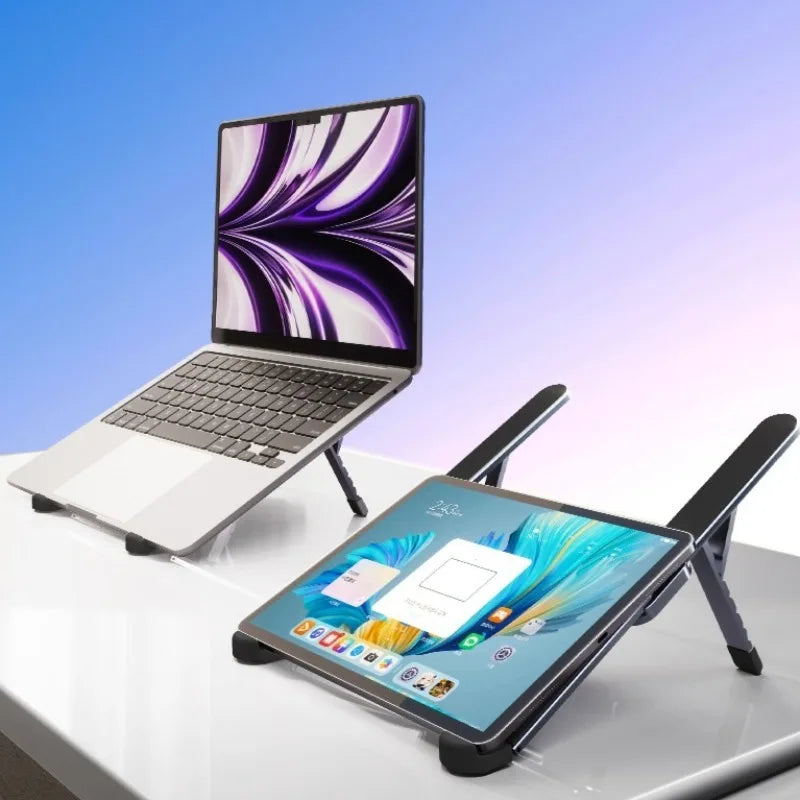 Aluminum Alloy Laptop Stand Foldable Lightweight Tablet Stand Laptop Holder with Height Adjustment for Business Travel