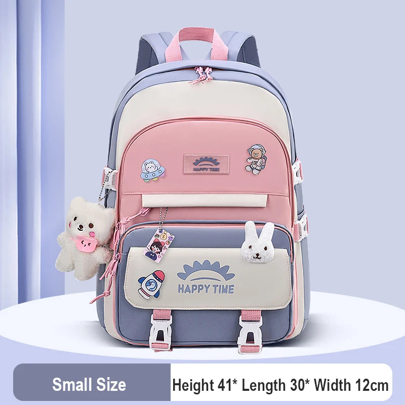 Large Capacity Cute Women Multi-Pocket Nylon Backpack Ins Junior High School Student School Bag Female Girl Backpack Laptop Book