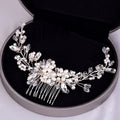 Wedding Crystal Pearls Hair Combs Handmade Hair Jewelry Bridal Headpiece Girls Headdress Women Hairpins Elegant Women Tiara