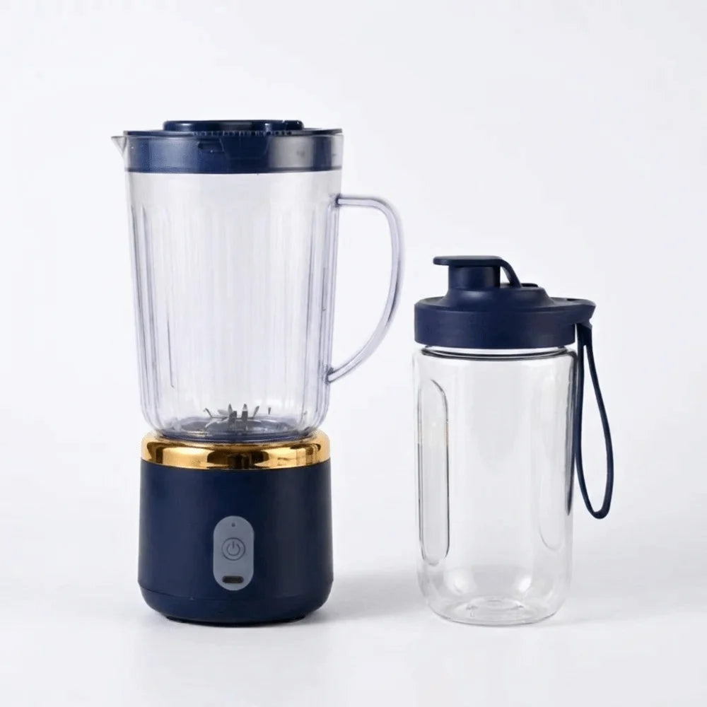 Double Cup Electric Juicer 700Ml Capacity Sharp Blades Portable Juicer Easy Disassemble Compact Size Smoothie Blender Gym Use
