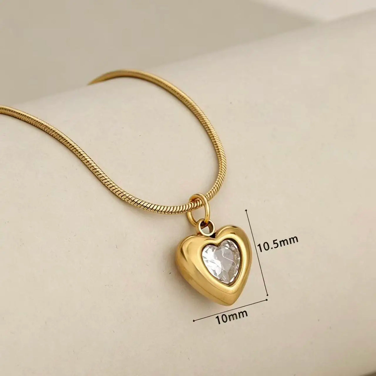 316L Stainless Steel Heart Pendant Necklace For Women Snake Chain Red Heart Zirconia Necklace Waterproof Fashion Jewelry Gift