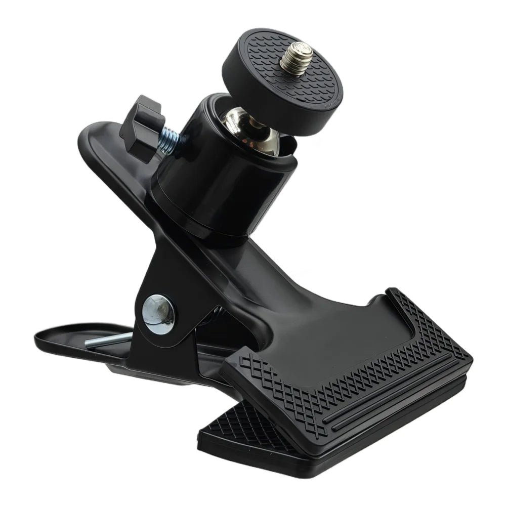 Metal Clamp Clip Alloy Flash Tripod Hoder Desktop Streaming 360 Swivel Ball-Head 1/4" Screw for Phone Gopro Dji Action Camera