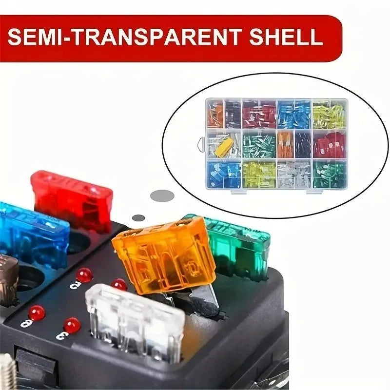 300/180/120pcs Car Blade Fuse Assortment Kit Auto Truck Automotive Medium Small Fuse Mixed Motorcycle Circuit Fuse With Box