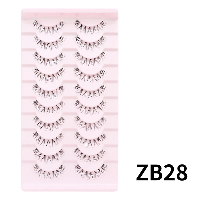 10 Pairs Natural Lashes Manga Full Strip Lashes Makeup Bulk Wholesale Dropshipping Eyelash Extension Lashes Anime False Eyelash