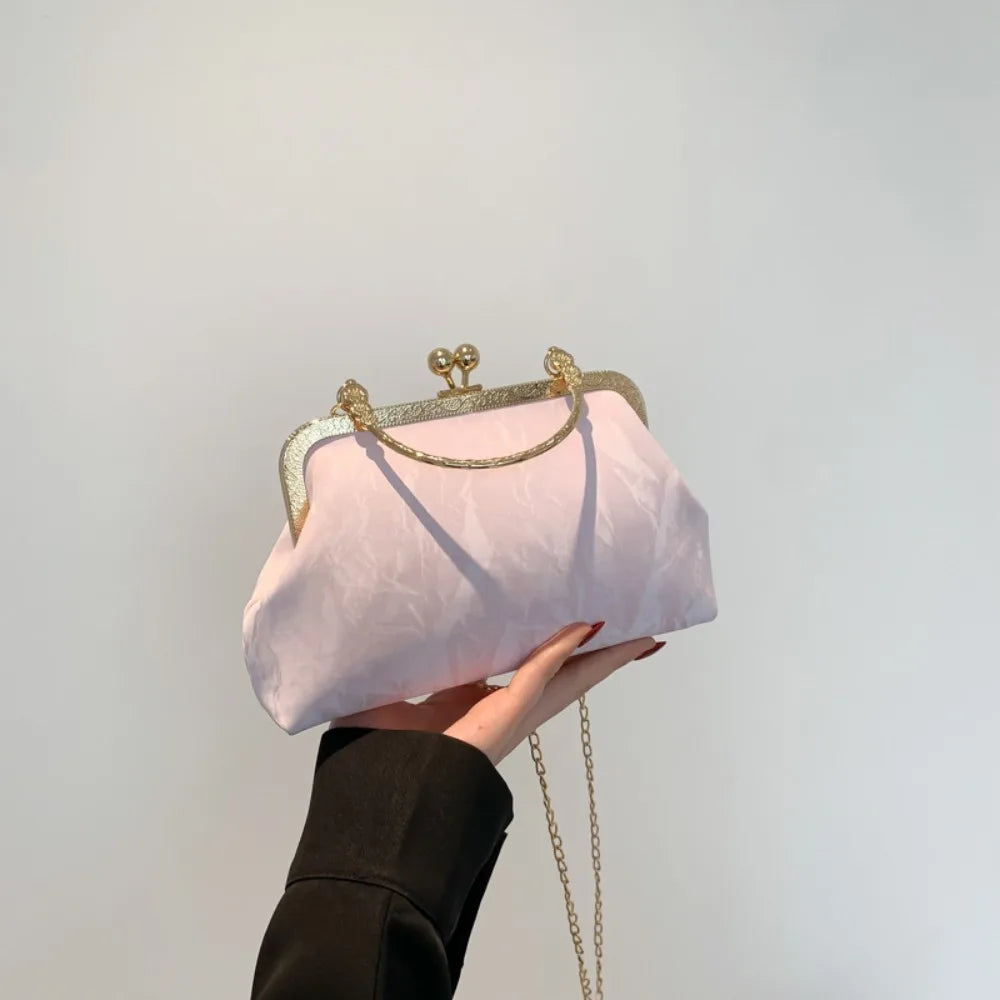 Fashion Rhinestone Bowknot Evening Bag Glitter Gold Silver Bow Chain Bag Clutch Bag for Women Female