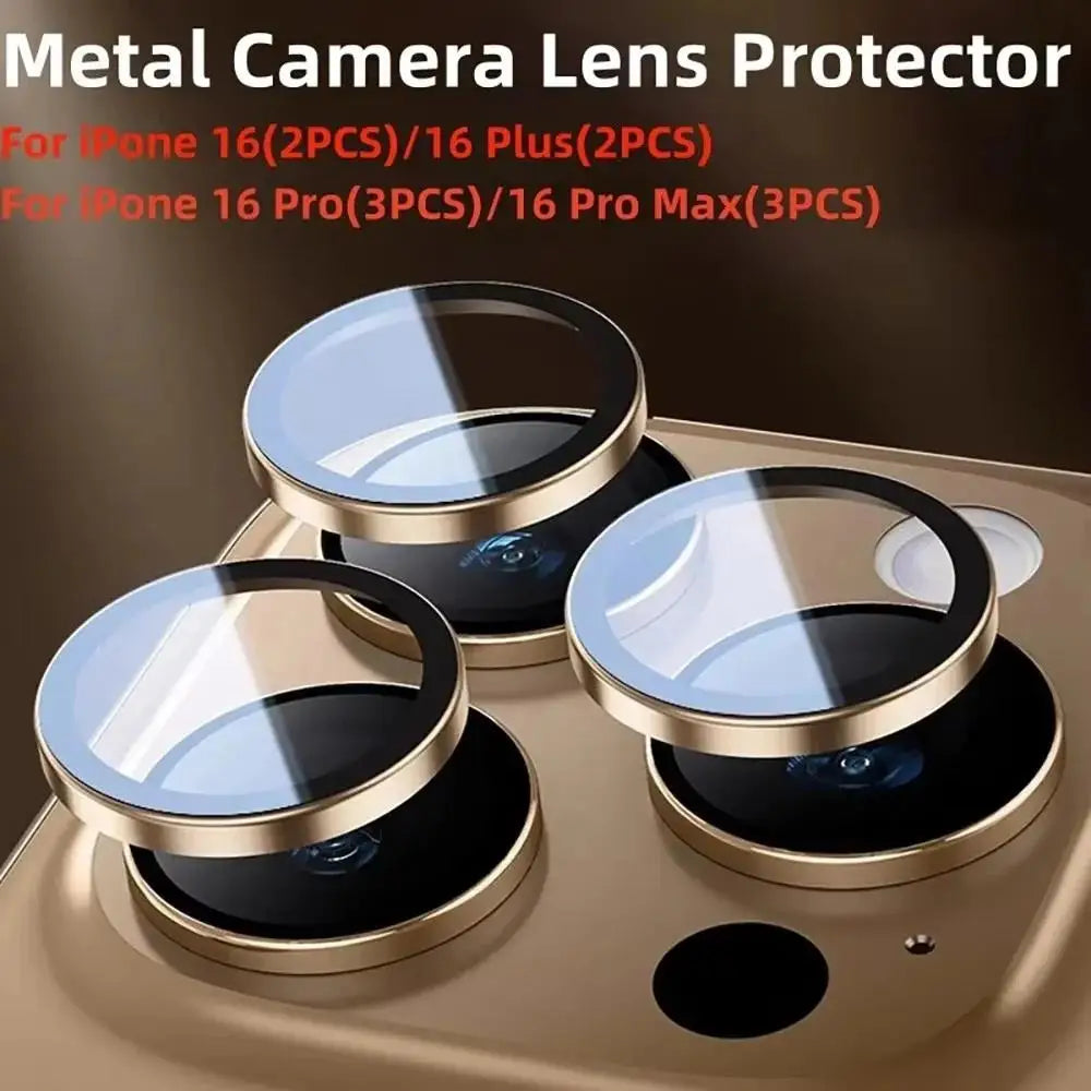 2-3Pcs Camera Lens Protector For IPhone 16 15 11 12 13 14 Pro Max 16 Plus Metal YIj Ring Lens Glass For Iphone 15 16 Pro Max
