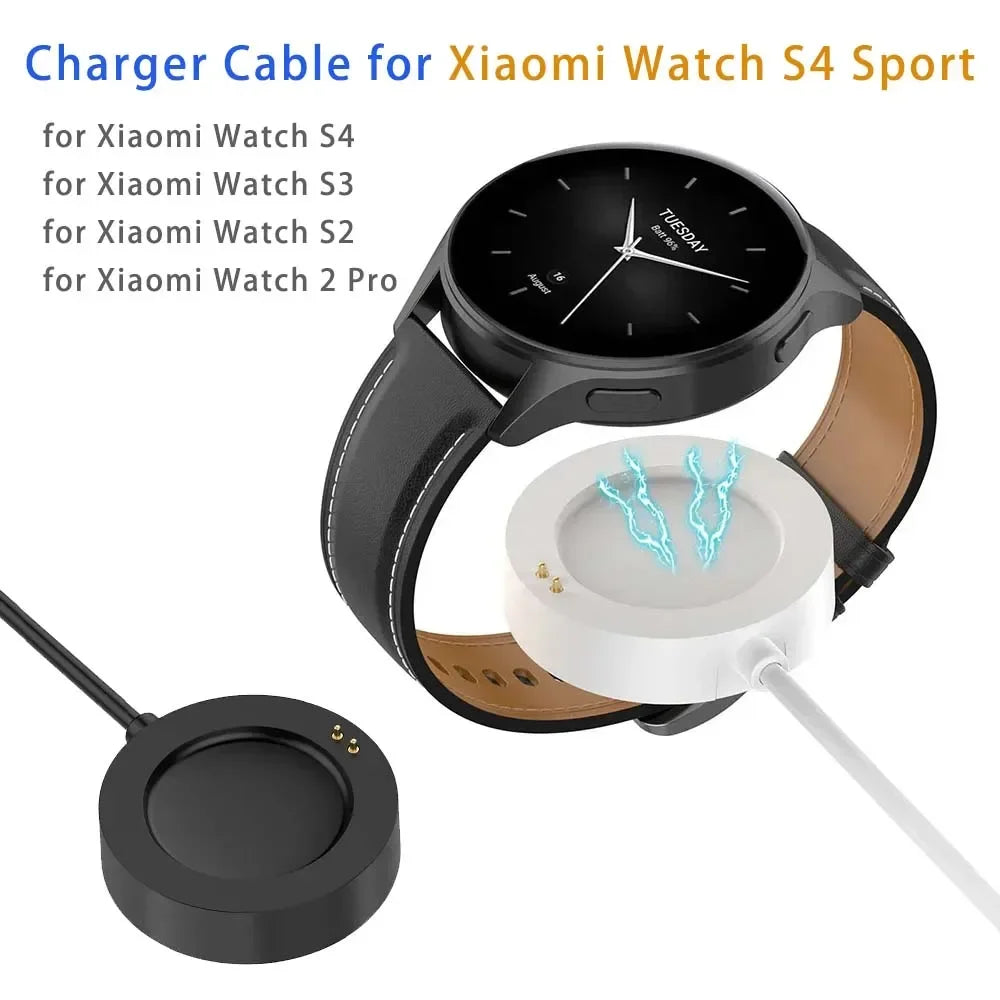 White Smartwatch Charging Cable - USB Charger for Xiaomi Watch 2/2 Pro, Watch S2/S3/S4 Sport Smart Watch Accessories