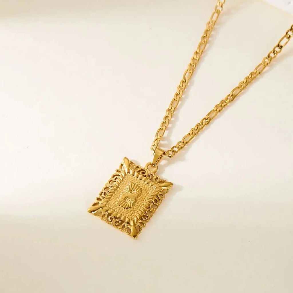 Stainless Steel Initial Letter Necklace For Women Men 2025 New Stylish Square Pendant Necklace Birthday Party Jewelry Gifts
