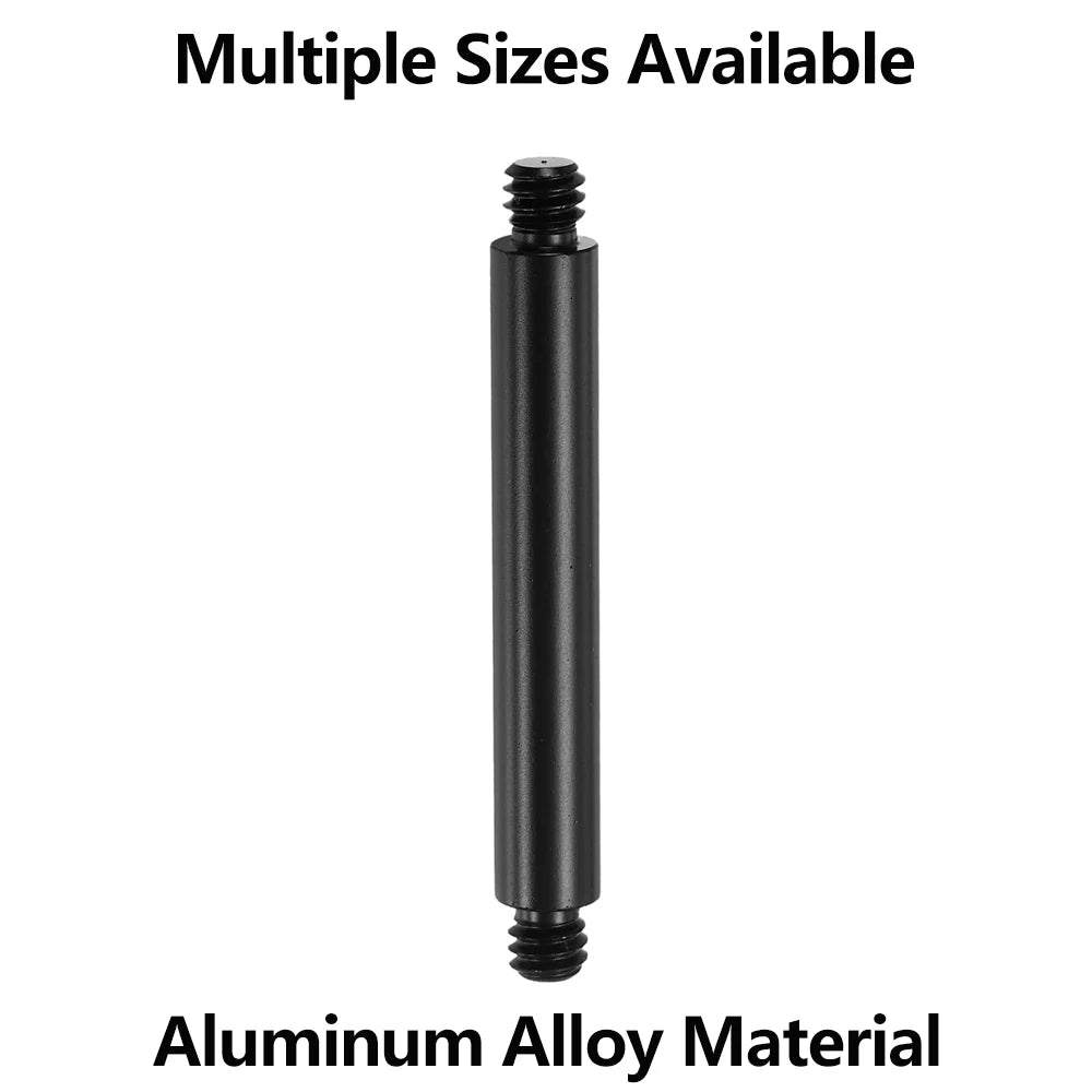 Aluminum Alloy Extension Rod 1/4"-20 & 3/8"-16 Male Female Threads Multi-Size Support Pole for Camera Lighting Equipment Mount