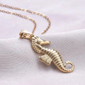 1Pc Stainless Steel Summer Sea Animal Aesthetic Women Grunge Necklaces Cute Ocean Hippocampus Seahorse Pendant Collares Jewelry