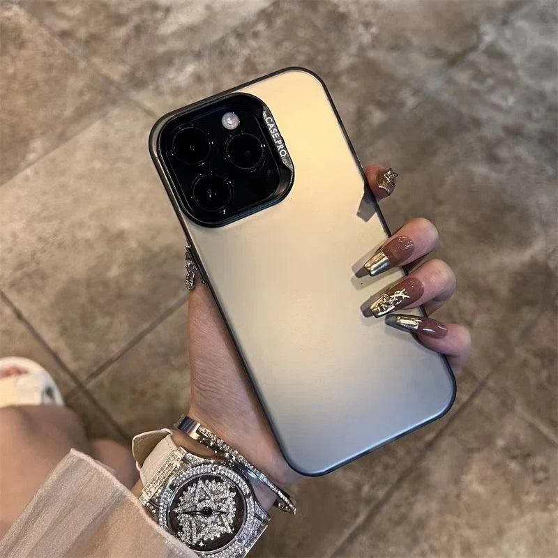 Luxury Matte Phone Case For iPhone 11 12 13 14 15 16 Pro 17 Max Plus 17 Air  Shockproof Back Bumper Cases Cover