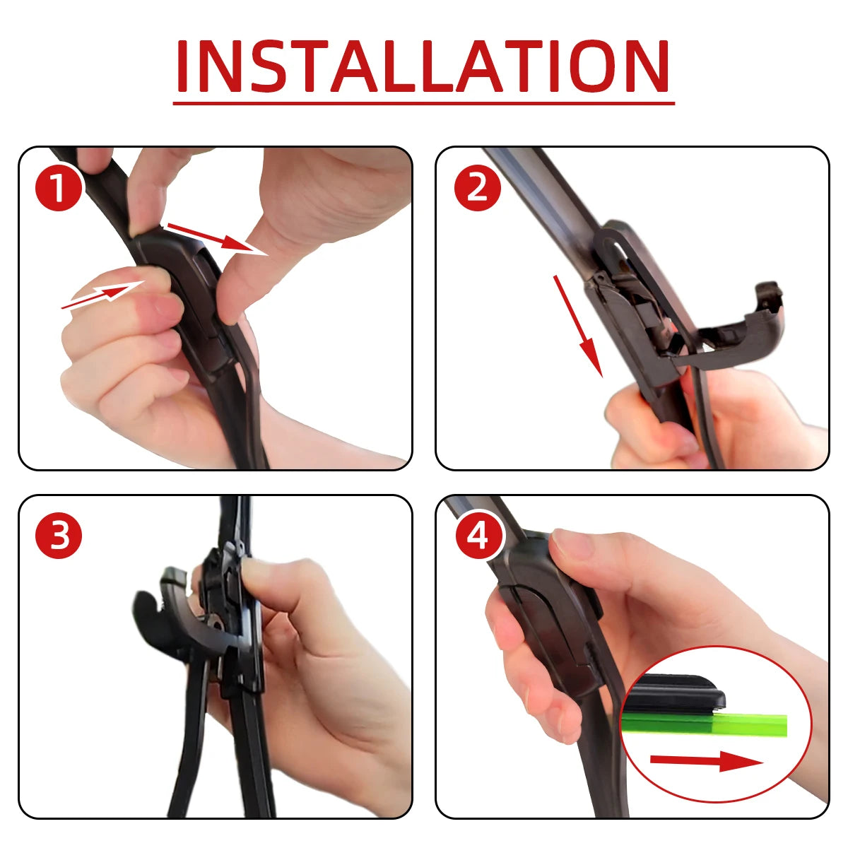 1PC Car Windshield Wiper Blades Hook Universal Soft Rubber Frameless Bracketless Car Wipers 14" 16" 18" 19" 20" 21" 22" 24" 26"
