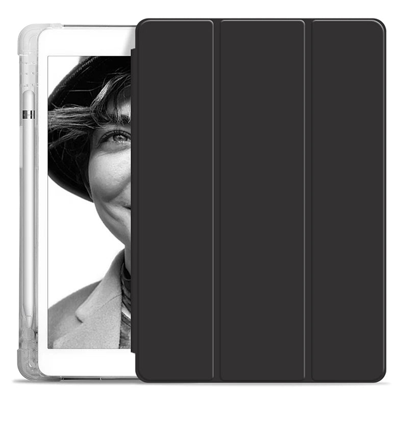 With Pencil Holder Case For iPad A19 12th A16 11th Pro 11 Air 11 5 4 10.9 10th 10.2 7 8 9th 9.7 5/6th Air 1/2 9.7 Air 3 Pro 10.5