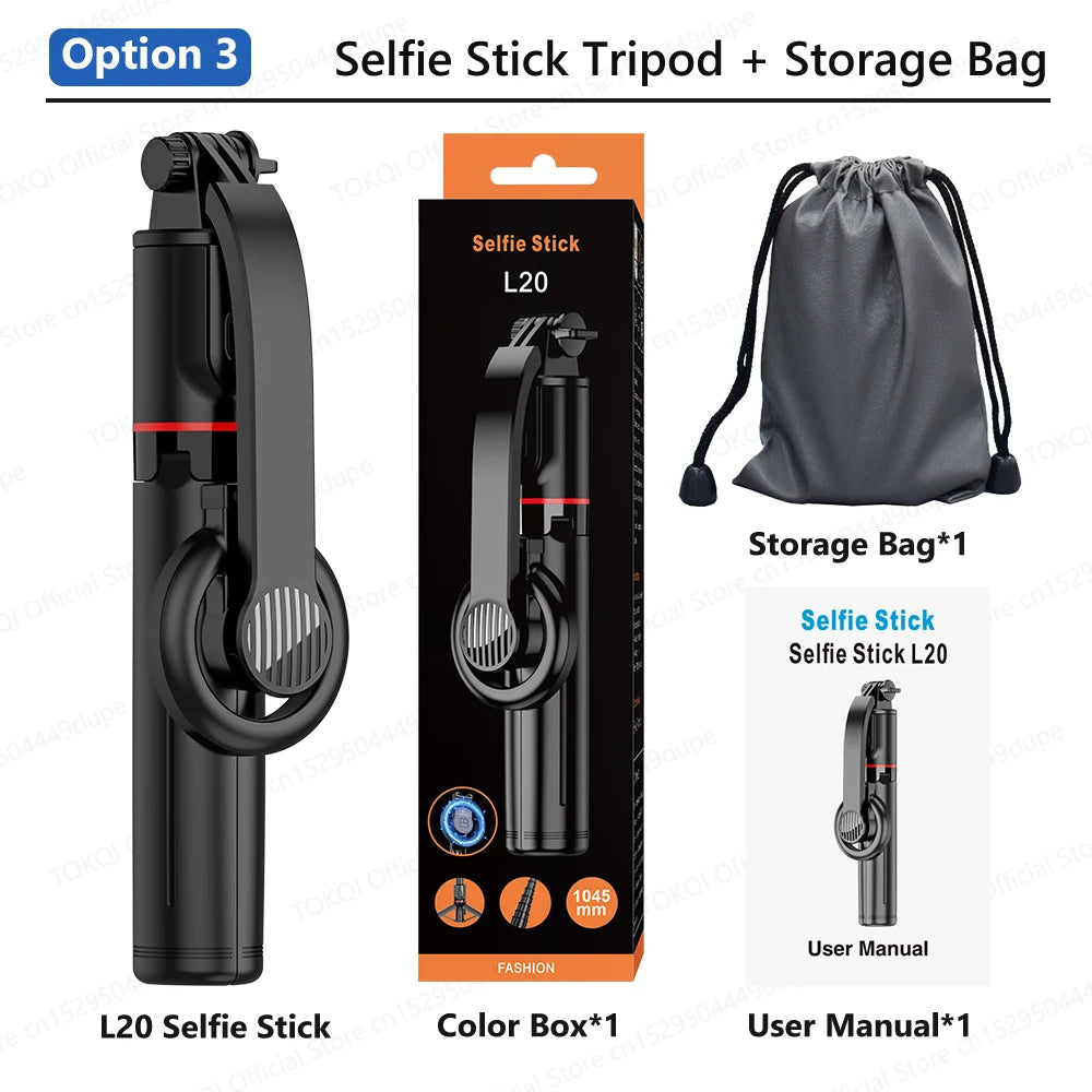 TOKQI Tripod Magnetic Phone Holder Extendable Selfie Stick for Smartphone Shooting Vlog with Wireless Bluetooth Remote Control