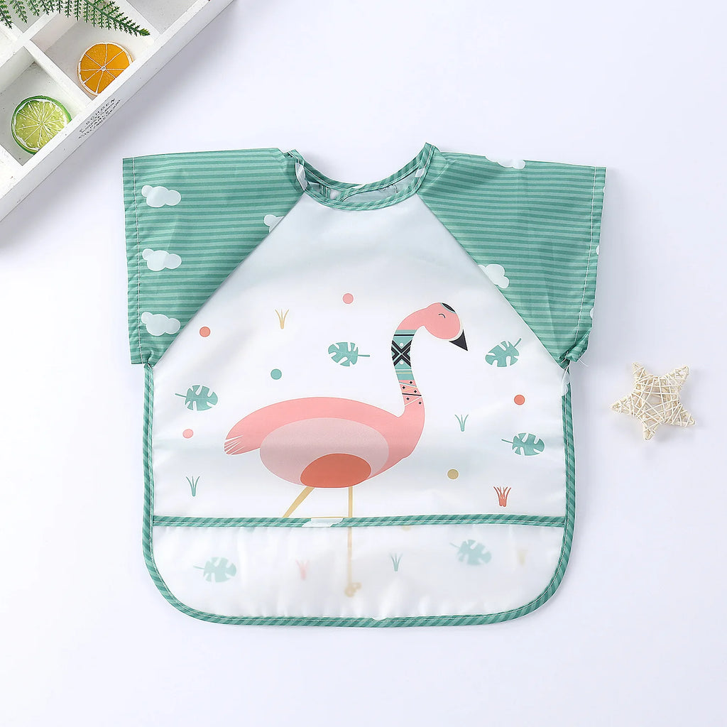Waterproof EVA Full Sleeve Baby Bibs Children Apron Long Sleeve Feeding Smock Kids Eating Breastplate Infant Scarf Clothing