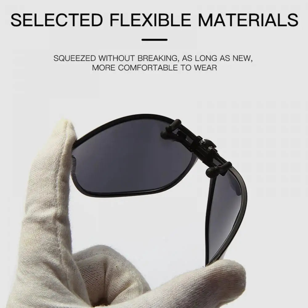 Clip On Sunglasses Men Photochromic Car Driver Goggles Night Vision Glasses Anti Glare Vintage Square Glasses