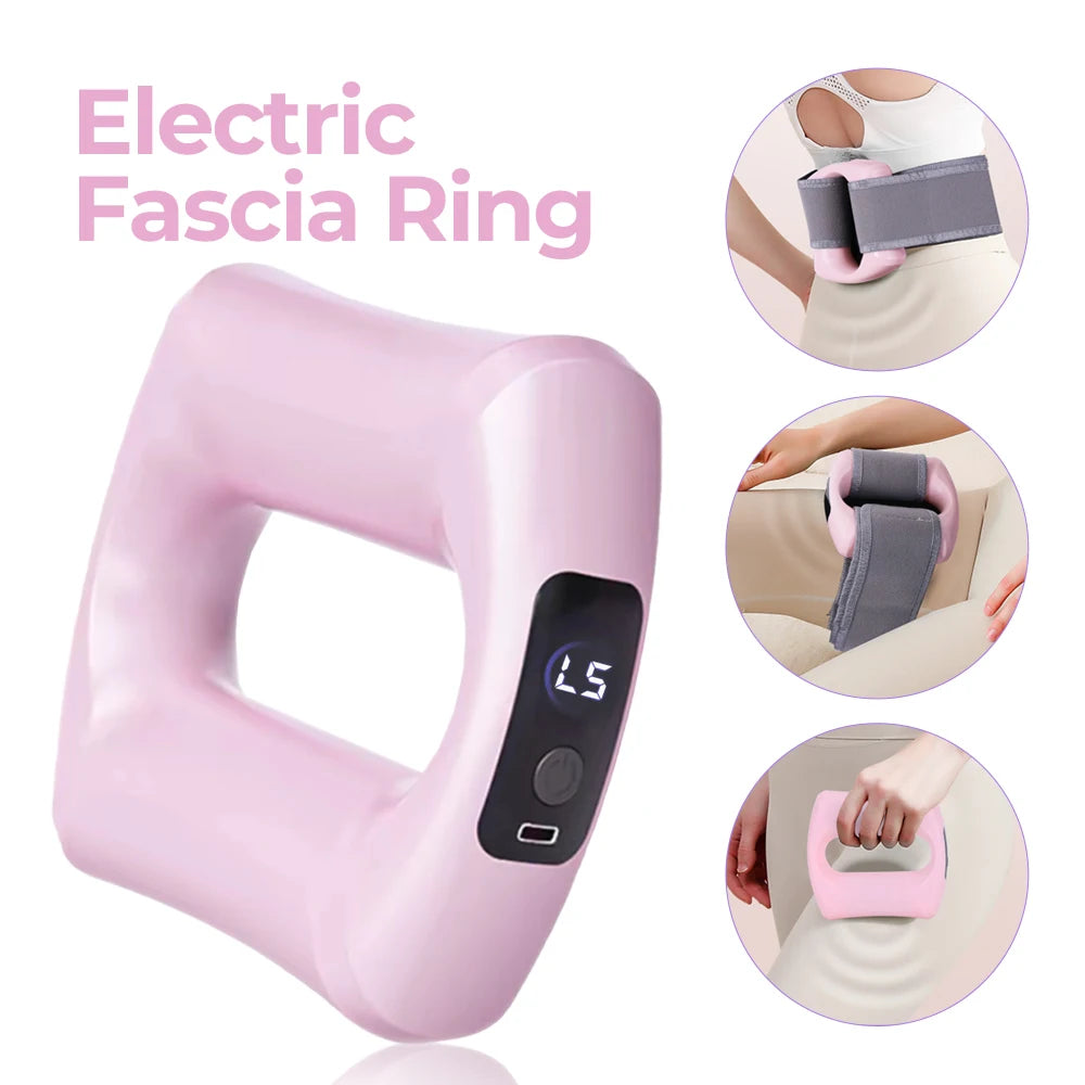 Electric Fascia Ring Body Fitness Massage Ring Vibration Body Shaping Massager Abdomen Belly Waist Deep Tissue Massage Device