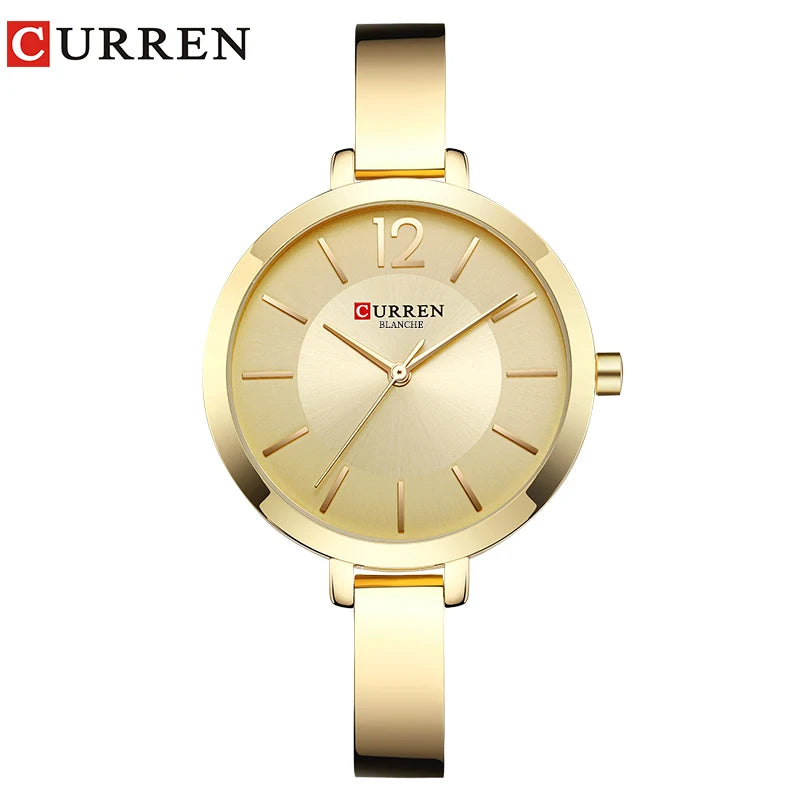 CURREN Fashion Gold Women Watches Stainless Steel Ultra Thin Quartz Watch Woman Romantic Clock Women's Watches with Box
