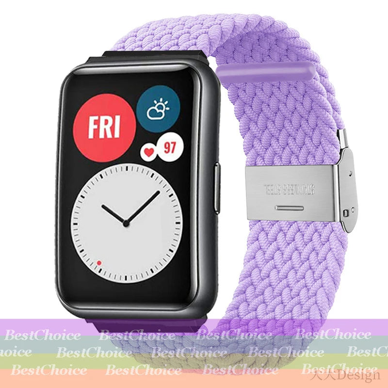 Nylon Braided Watch Strap for Huawei Watch Fit 3 Elastic Loop for Huawei Watch Fit 2 1Adjustable Band Bracelet Metal Connector