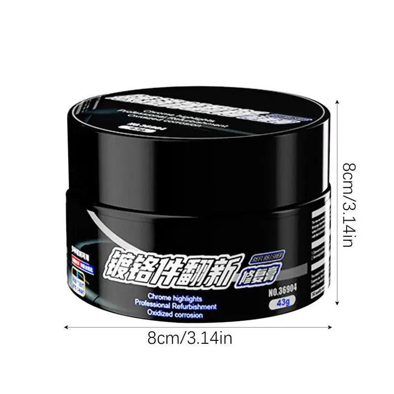 43g Universal Car Chrome Restoration Polish Metal Shine Renovation Compound for Car Door Handles Windows and Trim Removes Rust