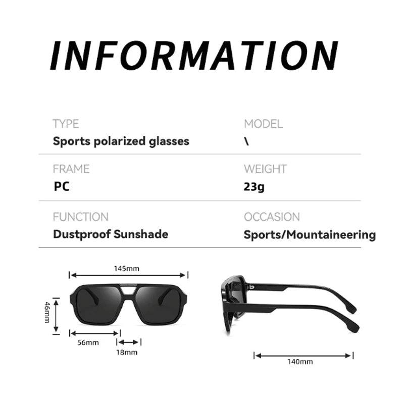 Polarized Pilot Sunglasses Men Women 2026 Retro Square Double Bridge Vintage Sun Glasses UV400 Driving Outdoor