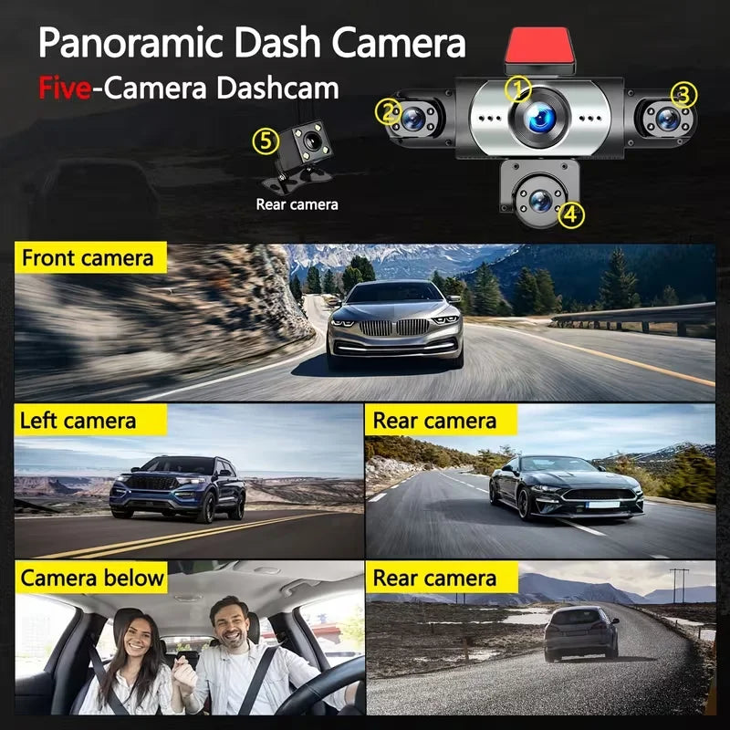 Multi-Lens Car Dash Camera – 4 or 5 Lenses