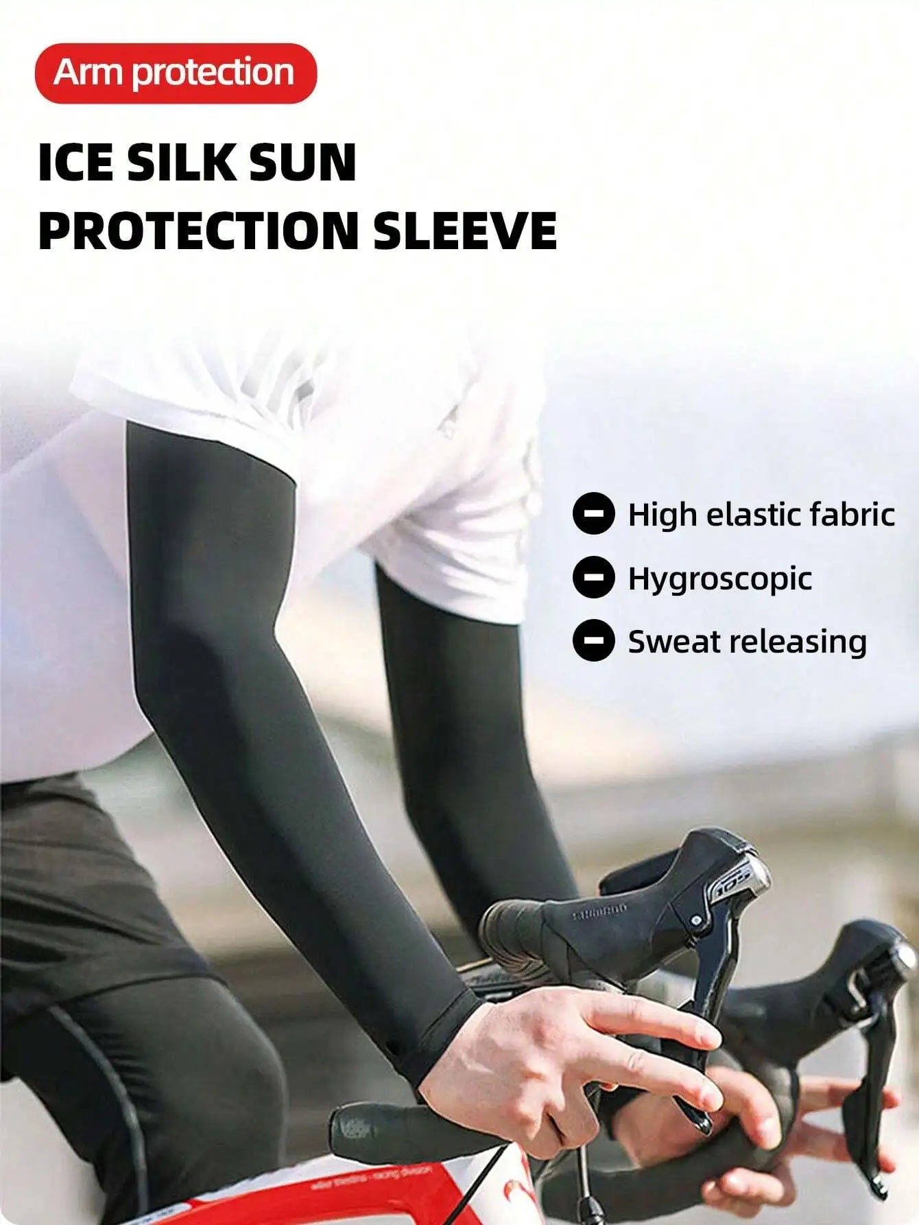 Sun Protective Anti UV 1 Pair Cycling Ice Silk Sleeve Summer Men Women Golf UV Protection Comfortable Breathable Ice Sleeve,Suitable For Cycling And Riding Motorcycle