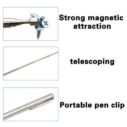 1.5 Pound Extendable Telescopic Magnetic Pen Pickup Tool Car Repairing & Machinery Maintenance Style Extendable Rod with Magnet