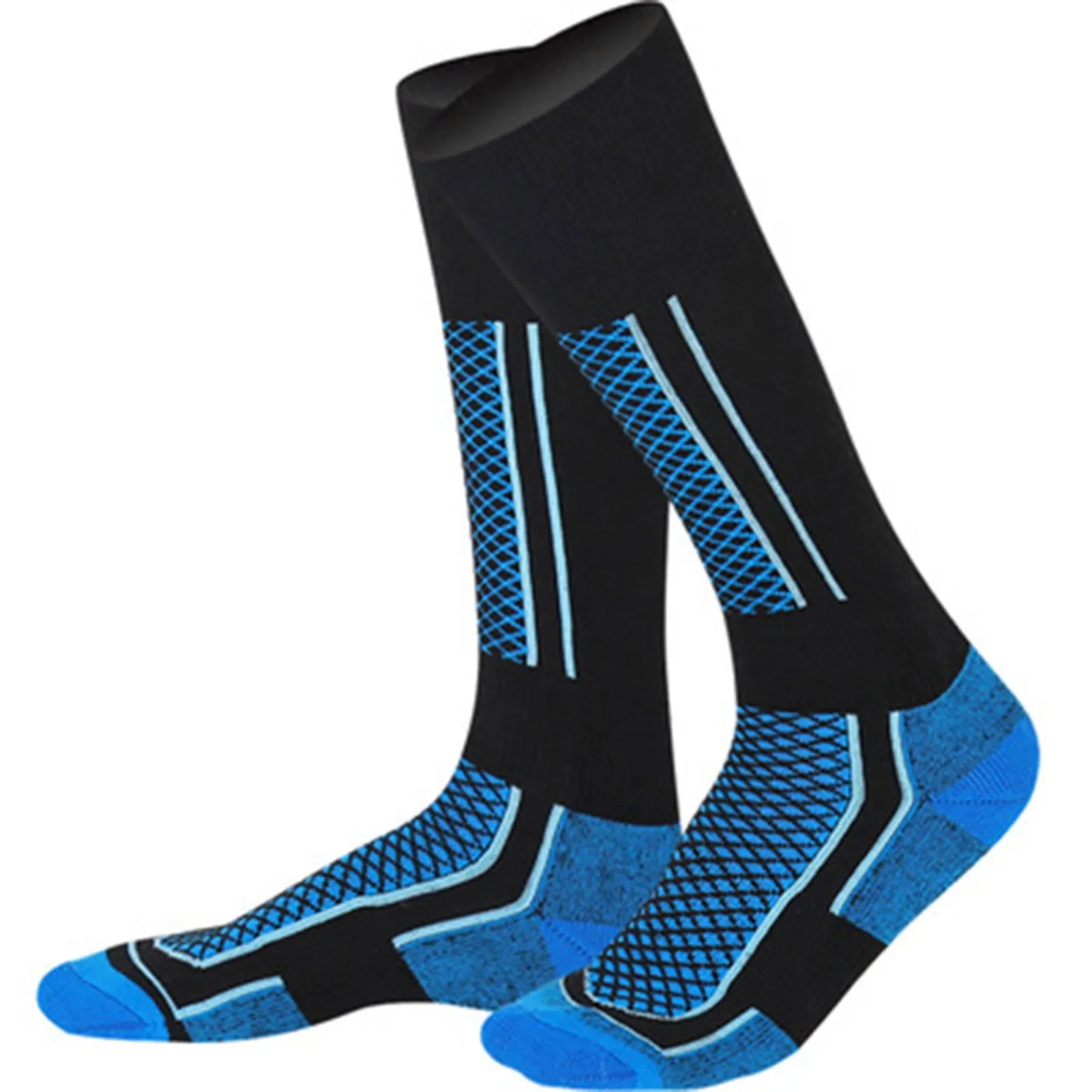Winter Thermal Compression Ski Socks Over The Calf Warm Breathable Cushioned Sports Socks for Hiking Running Skiing Snowboarding