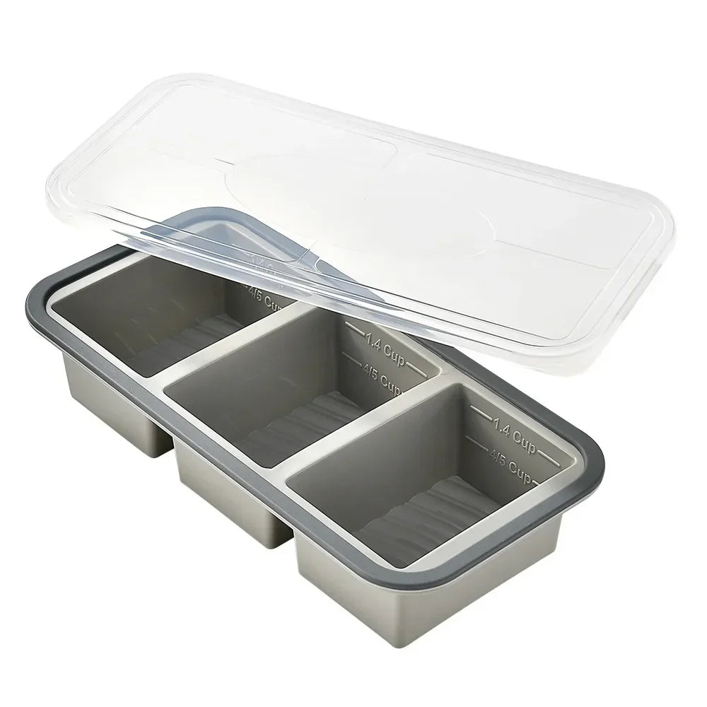 Large Ice Cube Freezer Molds-Soup,Silicone Freezer Tray with Lid Sauce,leftovers,Homemade Meal Prep Freezing Storage Containers