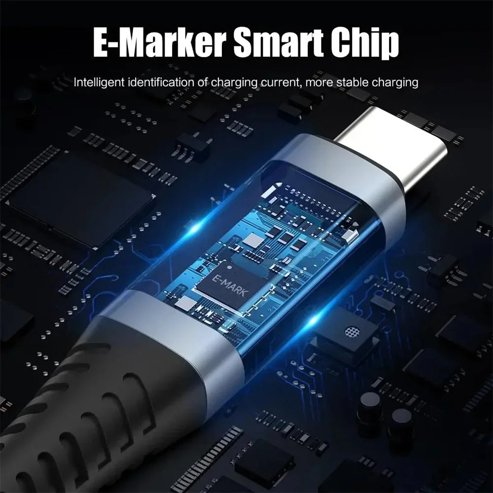 1M USB 4 Cable with LED Display Supports 8K Video 40Gbps 240W USB C Charging Cable For lPhone 15 MacBook Docking Stations