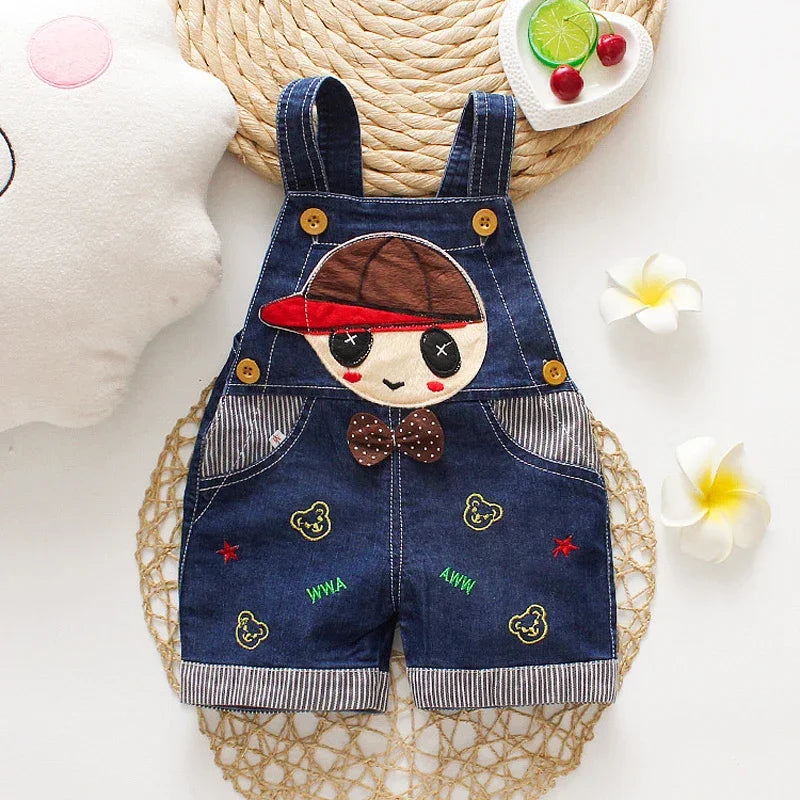 IENENS Summer Kids Baby Boys Jumper Pants Denim Clothing Shorts Jeans Overalls Toddler Infant Girl Playsuit Clothes Trousers
