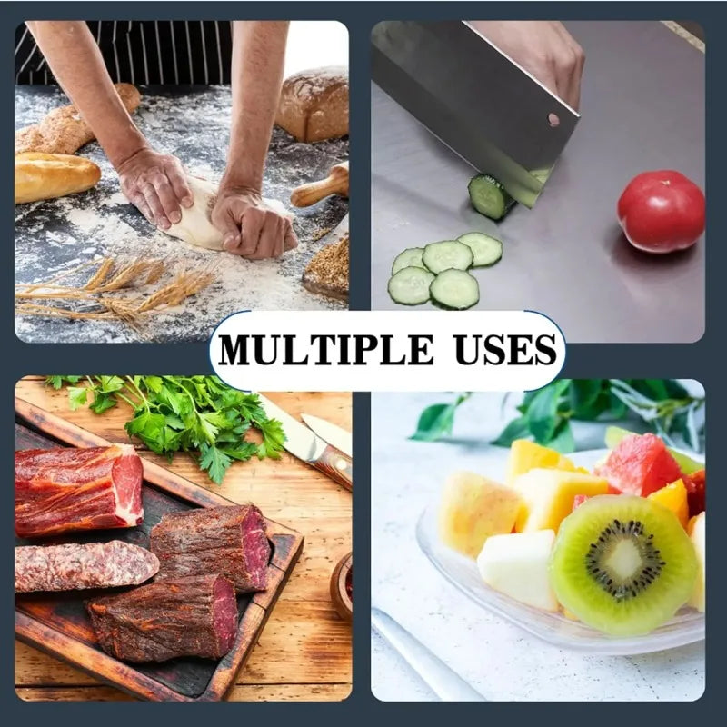304 Stainless Steel Cutting Board, Thickened Chopping Board for Kitchen, Dough Rolling and Kneading Board, Fruit Cutting Mat