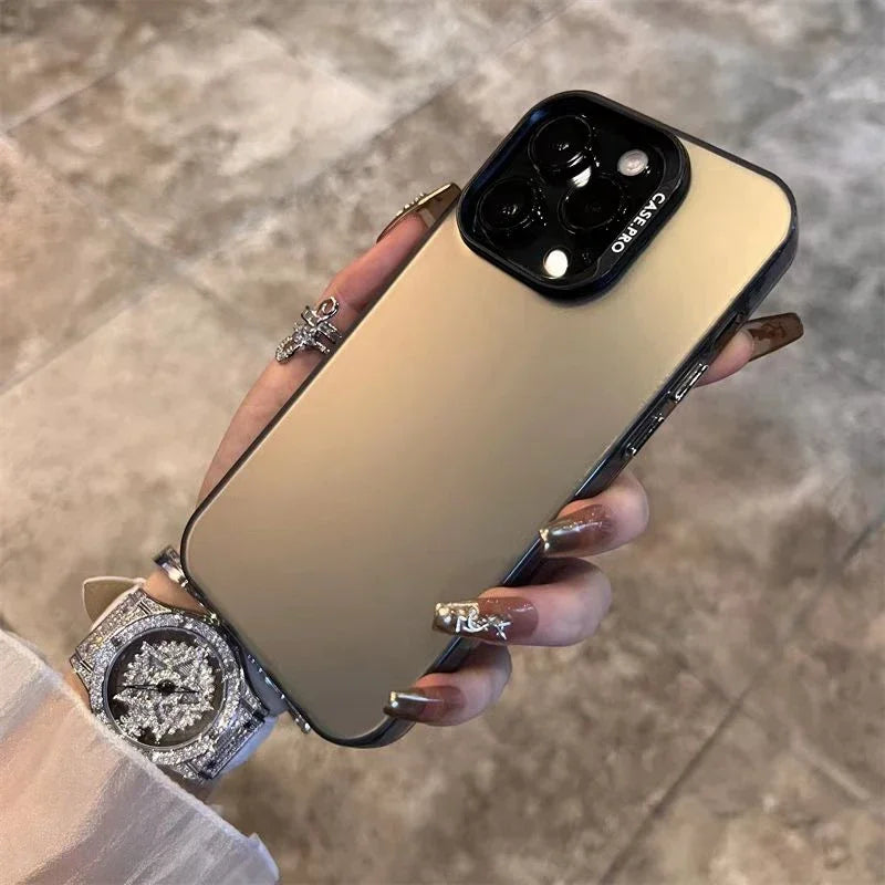 Luxury Matte Phone Case For iPhone 11 12 13 14 15 16 Pro 17 Max Plus 17 Air  Shockproof Back Bumper Cases Cover