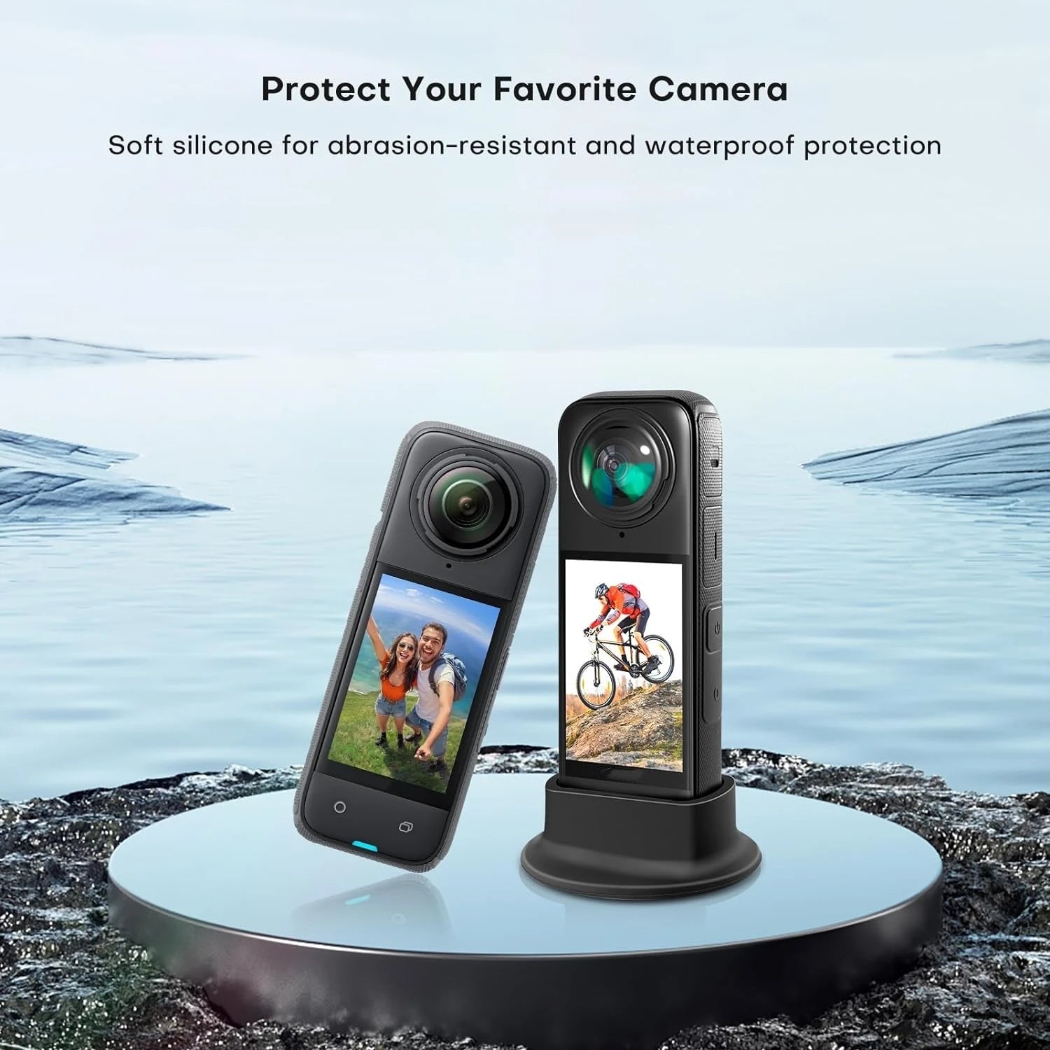 For Insta360 X5 X4 Silicone Base Mount Holder Stable Standing Action Camera Accessories