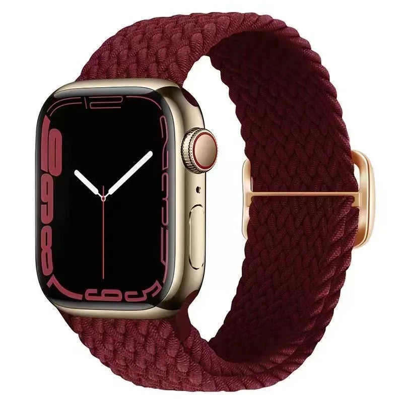 Braided Loop Strap For Apple Watch Ultra Band 49mm 44 45mm 42mm 41mm Nylon Elastic Belt Bracelet iWatch Series 9 8 7 6 5 4 SE 3